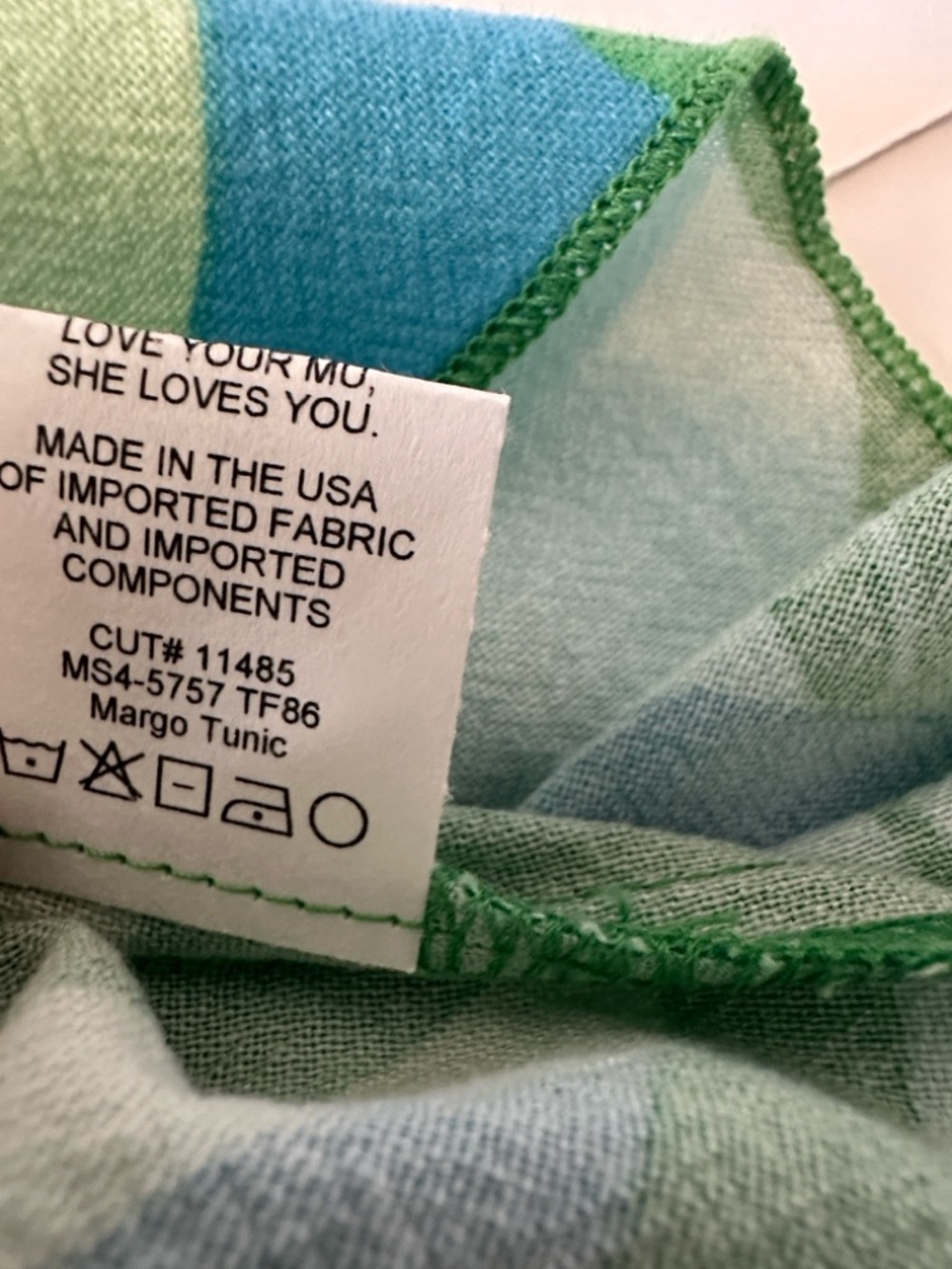 Show Me Your Mumu Small Margo Tunic in vibrant "Abstract Poppy Multi" green/blu - Picture 11 of 11